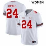 NCAA Ohio State Buckeyes Women's #24 Marcus Crowley White Nike Football College Jersey HMS2145YJ
